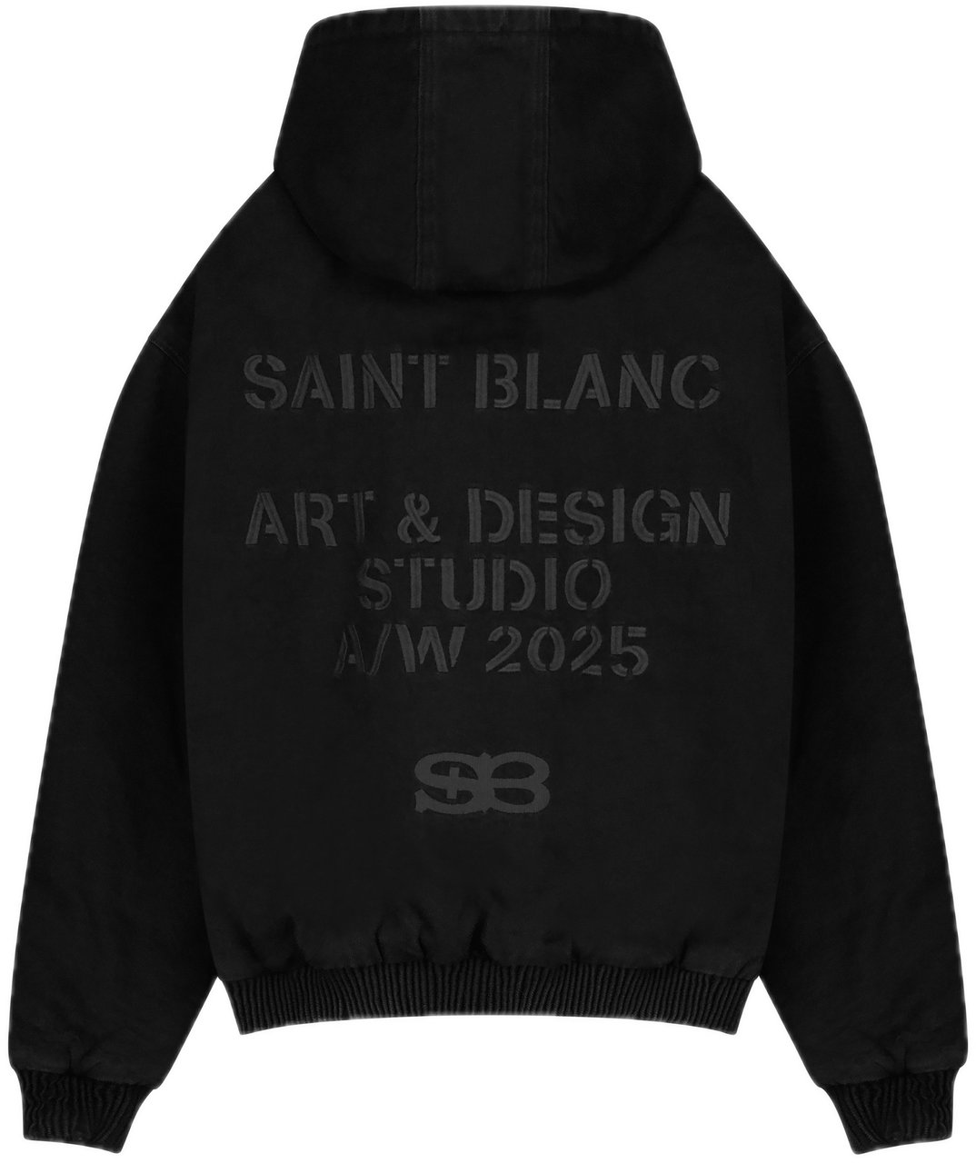 Saint Blanc Studio Denim Bomber Jacket Zwart