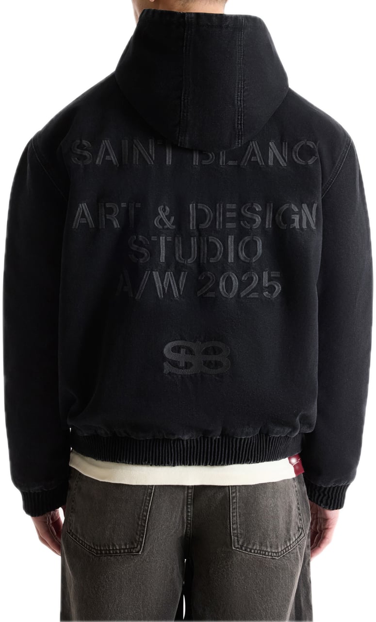 Saint Blanc Studio Denim Bomber Jacket Zwart