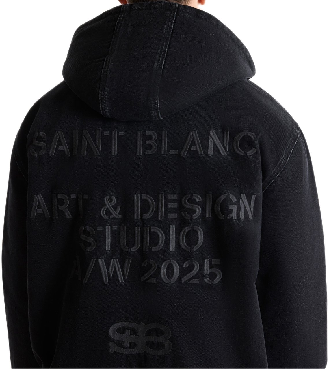 Saint Blanc Studio Denim Bomber Jacket Zwart