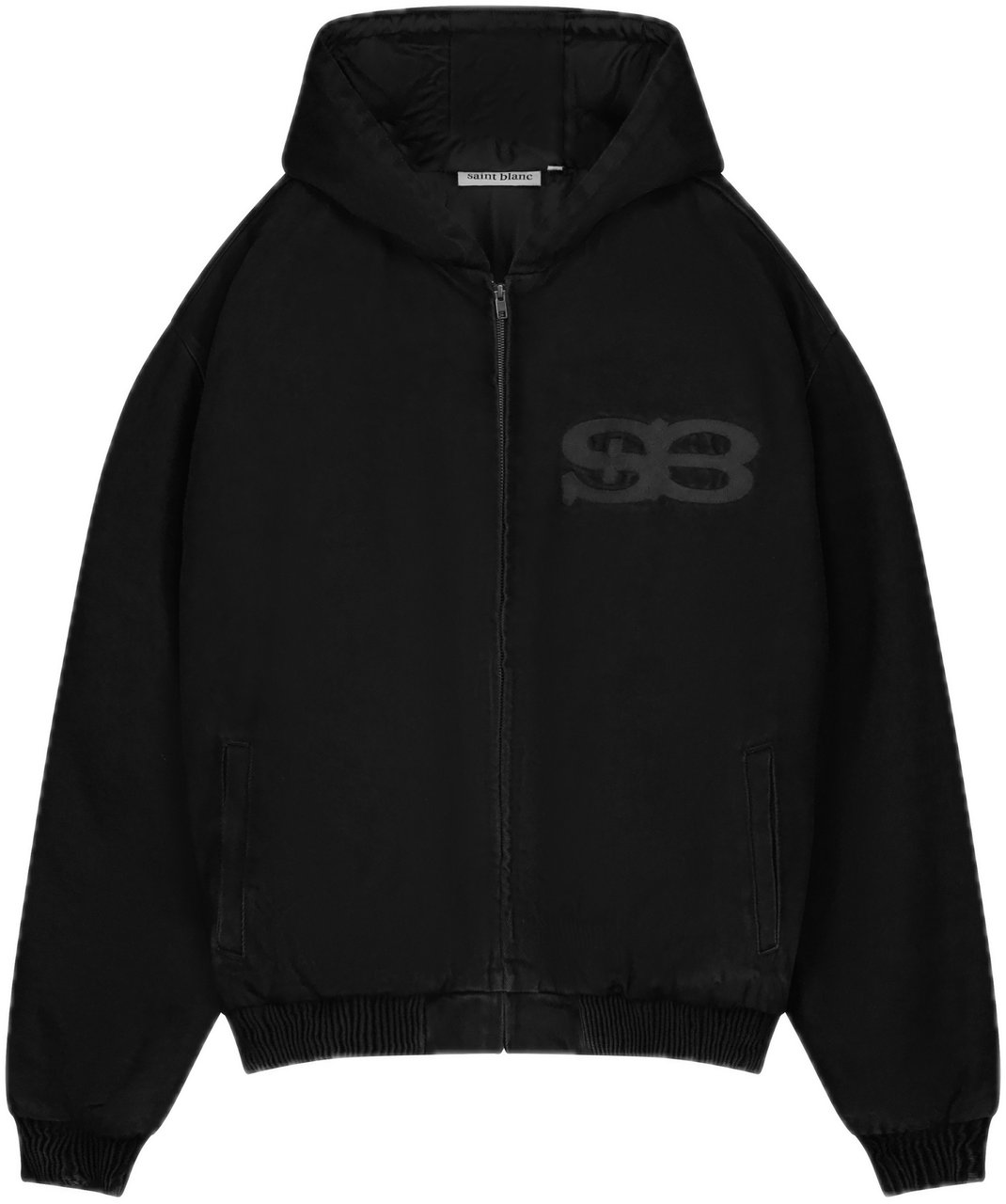 Saint Blanc Studio Denim Bomber Jacket Zwart