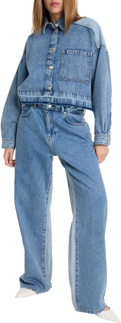 Alix The Label Mix Denim Blouse Blauw