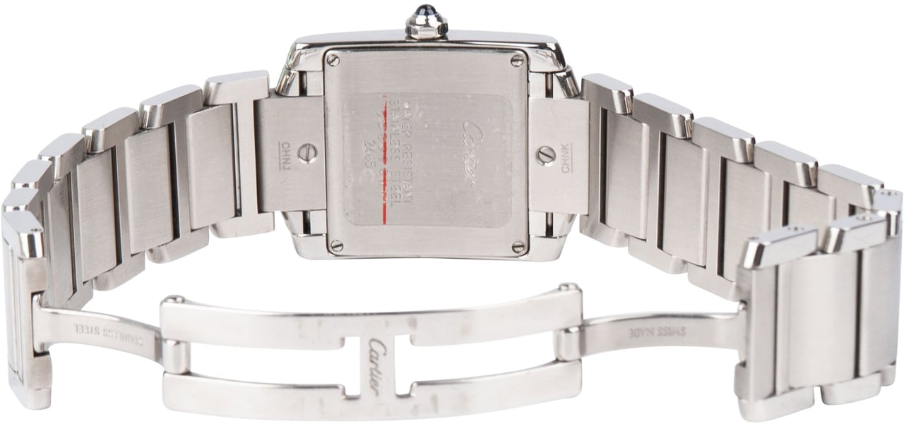 Cartier Cartier Silver Tone Crystal Tank Francaise 2465 Women Watch Zilver