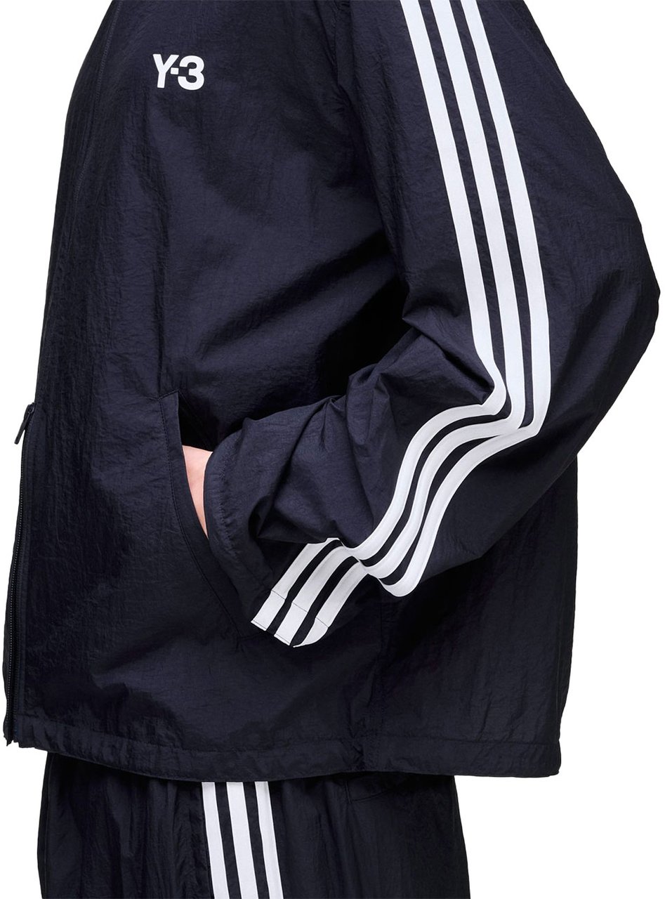 Y-3 adidas y3 nylon wired 3 bandes veste noir Zwart