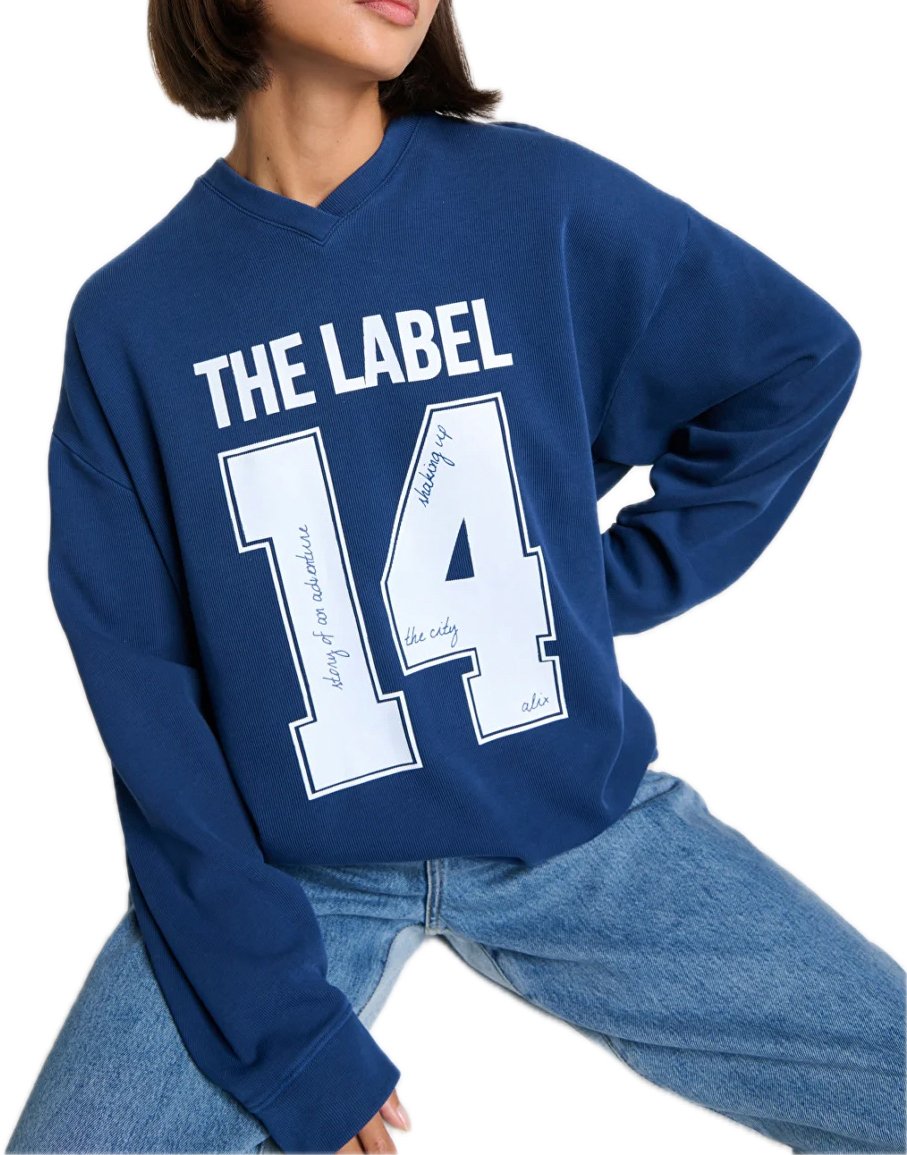 Alix The Label Lange oversized sweater Blauw