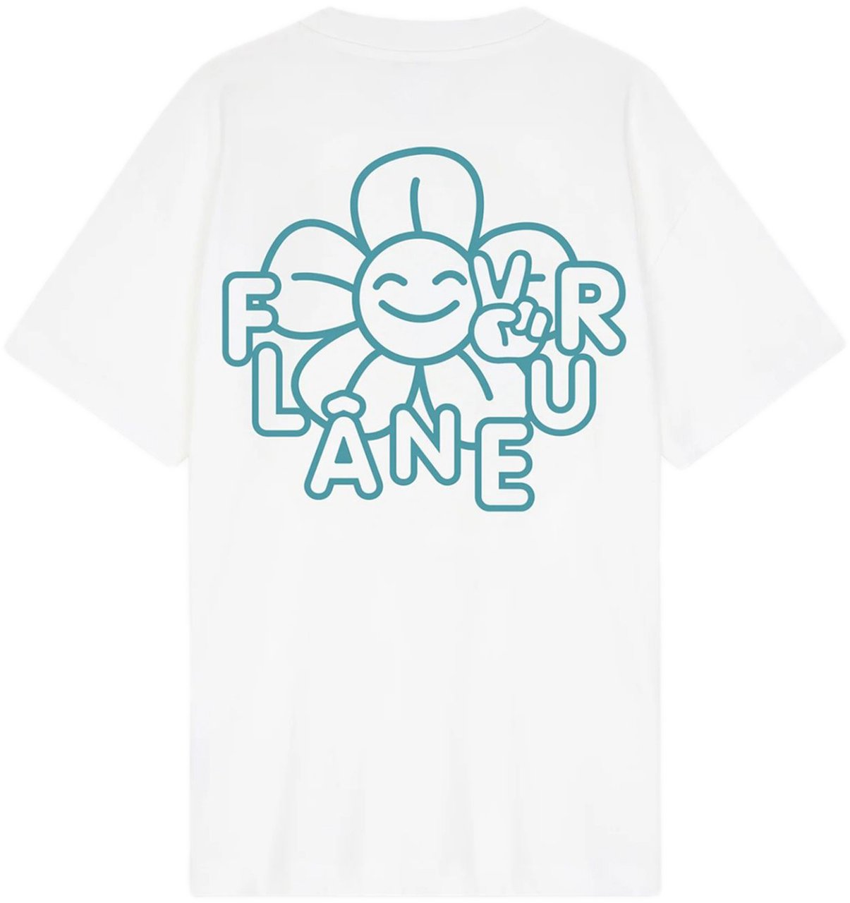 FLÂNEUR t-shirt wit happy flower Wit