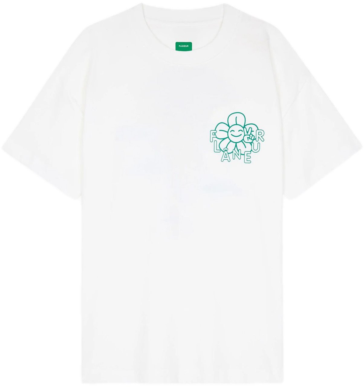 FLÂNEUR t-shirt wit happy flower Wit