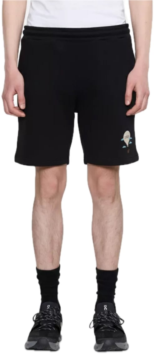 FLÂNEUR sweatshort black aeronautique Zwart
