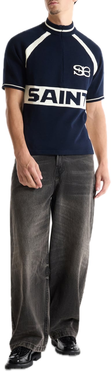 Saint Blanc Cycling Knit Polo Black Iris Blauw