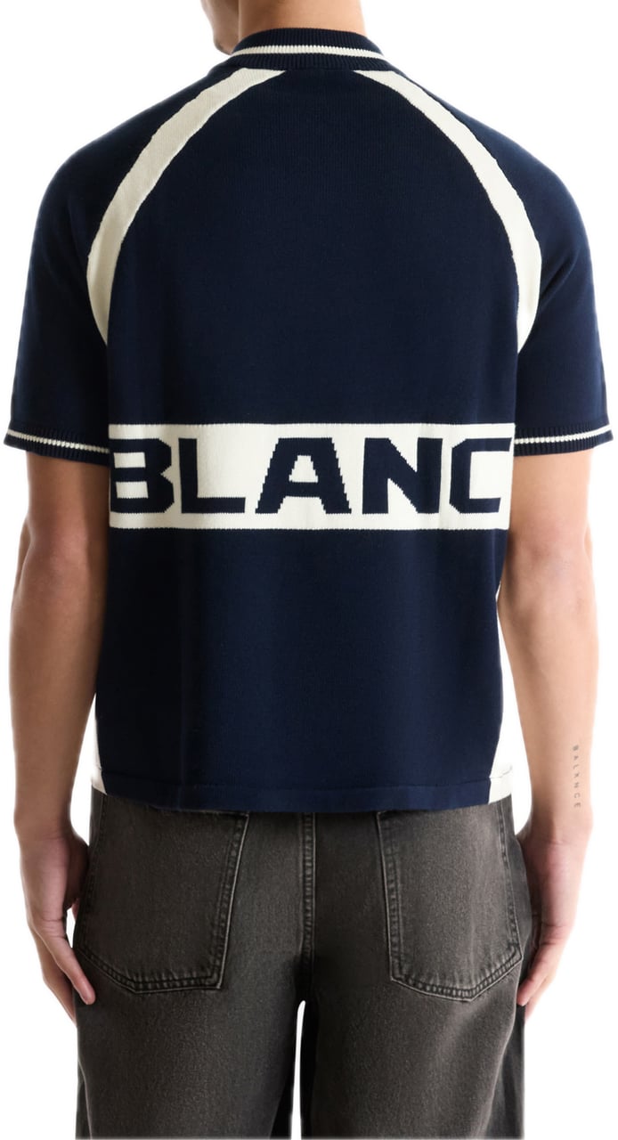 Saint Blanc Cycling Knit Polo Black Iris Blauw