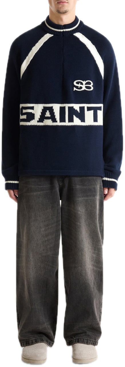 Saint Blanc Heavy Cycling Knit Top Black Iris Blauw