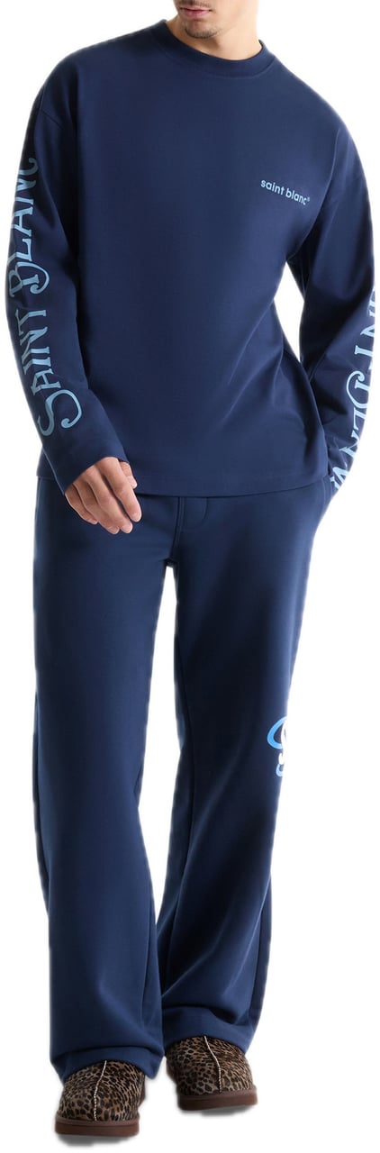 Saint Blanc Whisper Long Shirt Black Iris Blauw