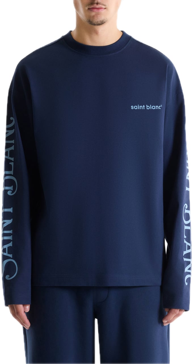 Saint Blanc Whisper Long Shirt Black Iris Blauw