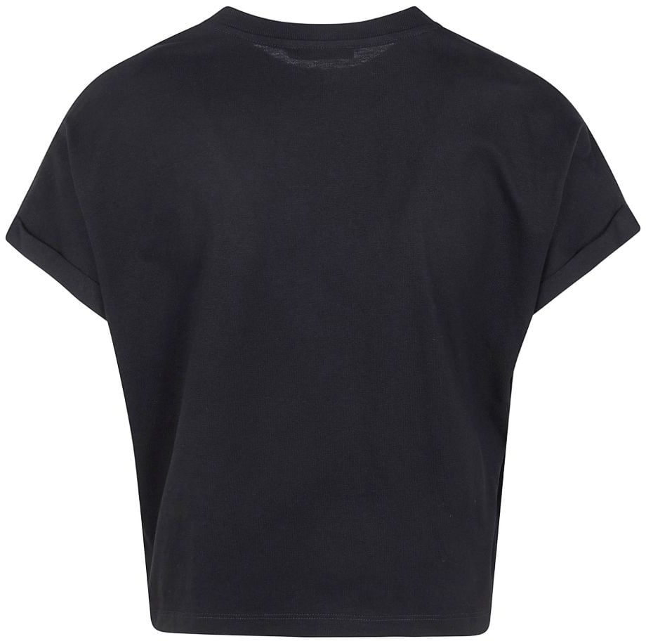 Balmain Cropped Tshirt Paris Nero Zwart