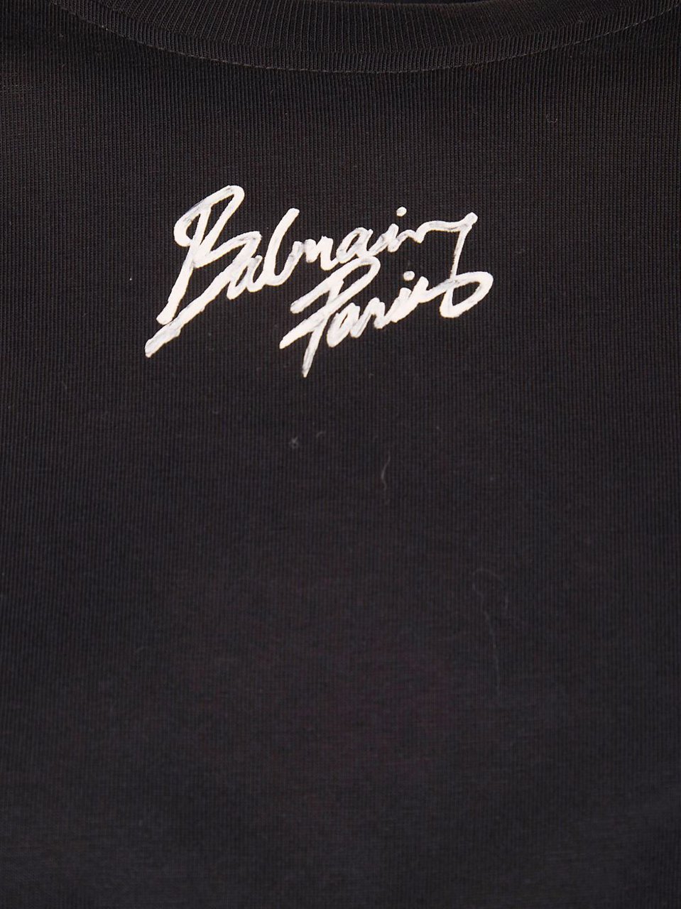 Balmain Cropped Tshirt Paris Nero Zwart