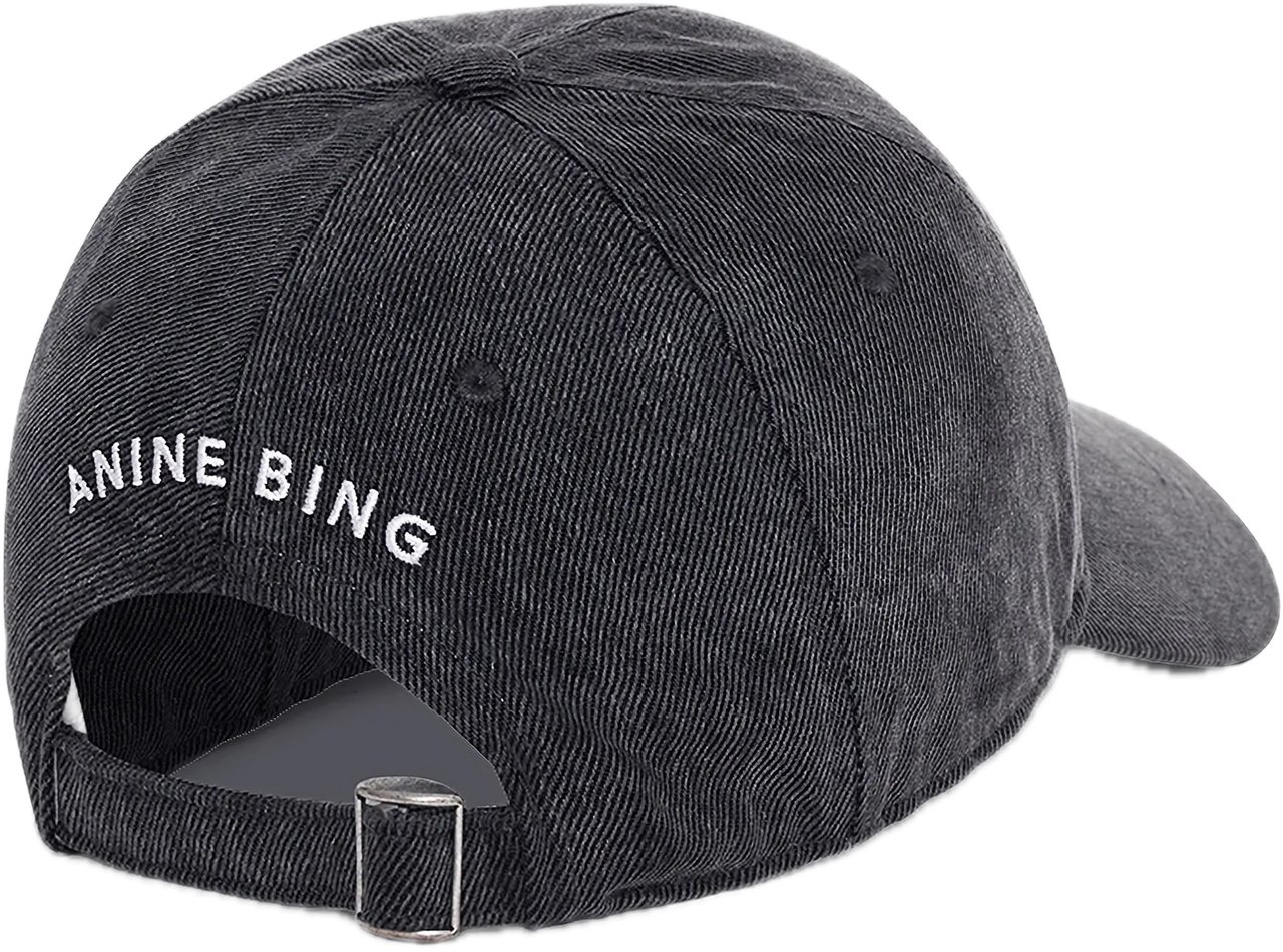 Anine Bing cap washed black Zwart