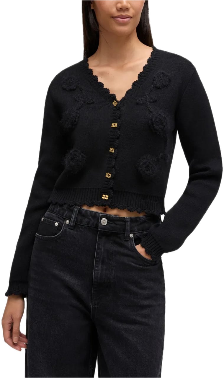 Ganni gilet zwart Zwart