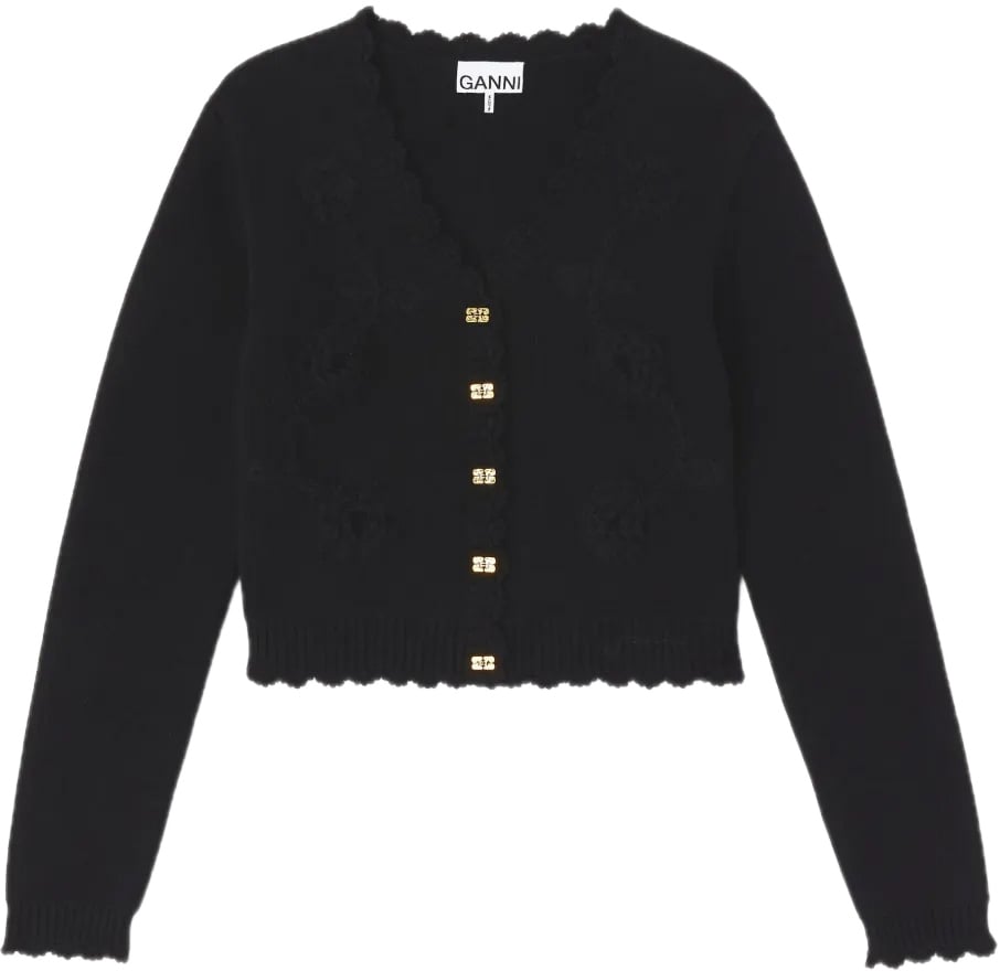 Ganni gilet zwart Zwart