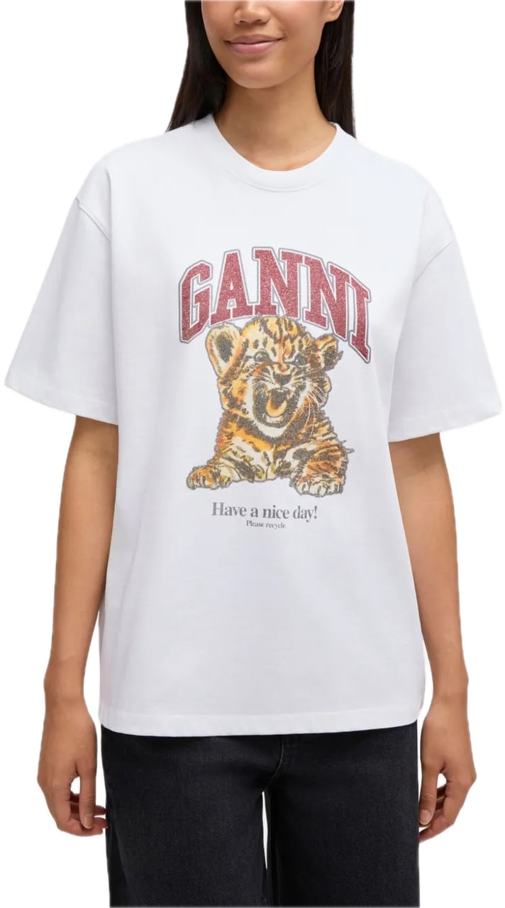 Ganni T-shirt wit Wit