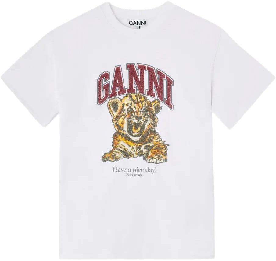 Ganni T-shirt wit Wit