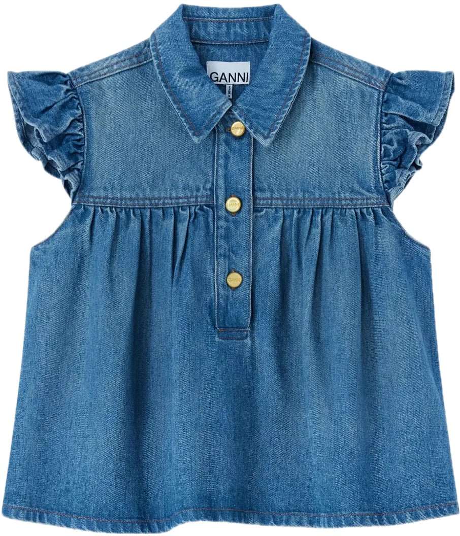 Ganni top jeans Blauw