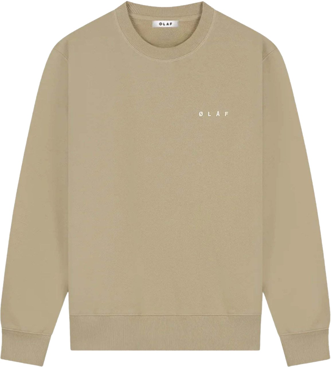 ØLÅF Olaf Brushstroke Face Crewneck Sweaters Khaki M240203 Groen
