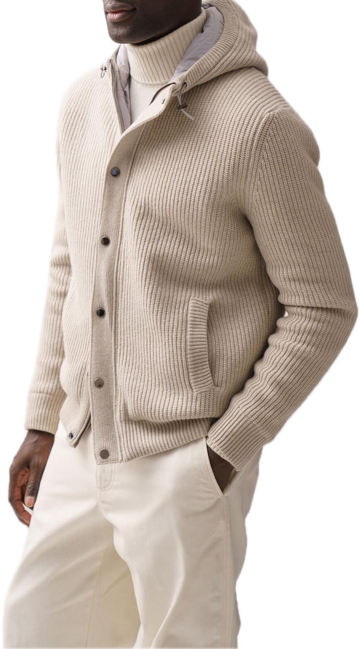 Ferrante Padded knitted jacket Beige
