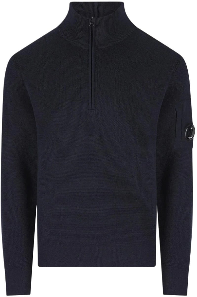 CP Company Half zip trui donkerblauw Blauw