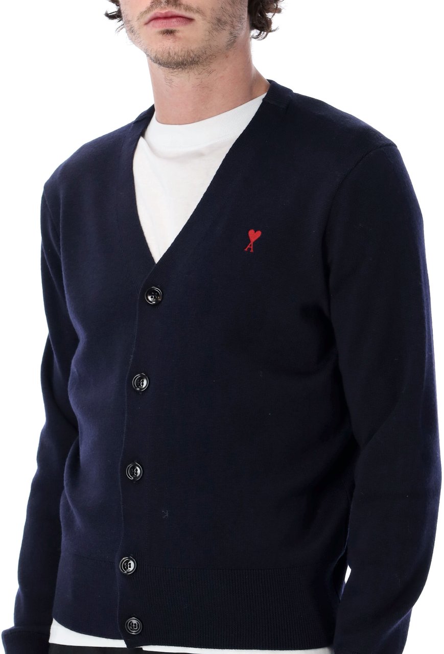 AMI Paris Cardigan Adc Rosso Blauw