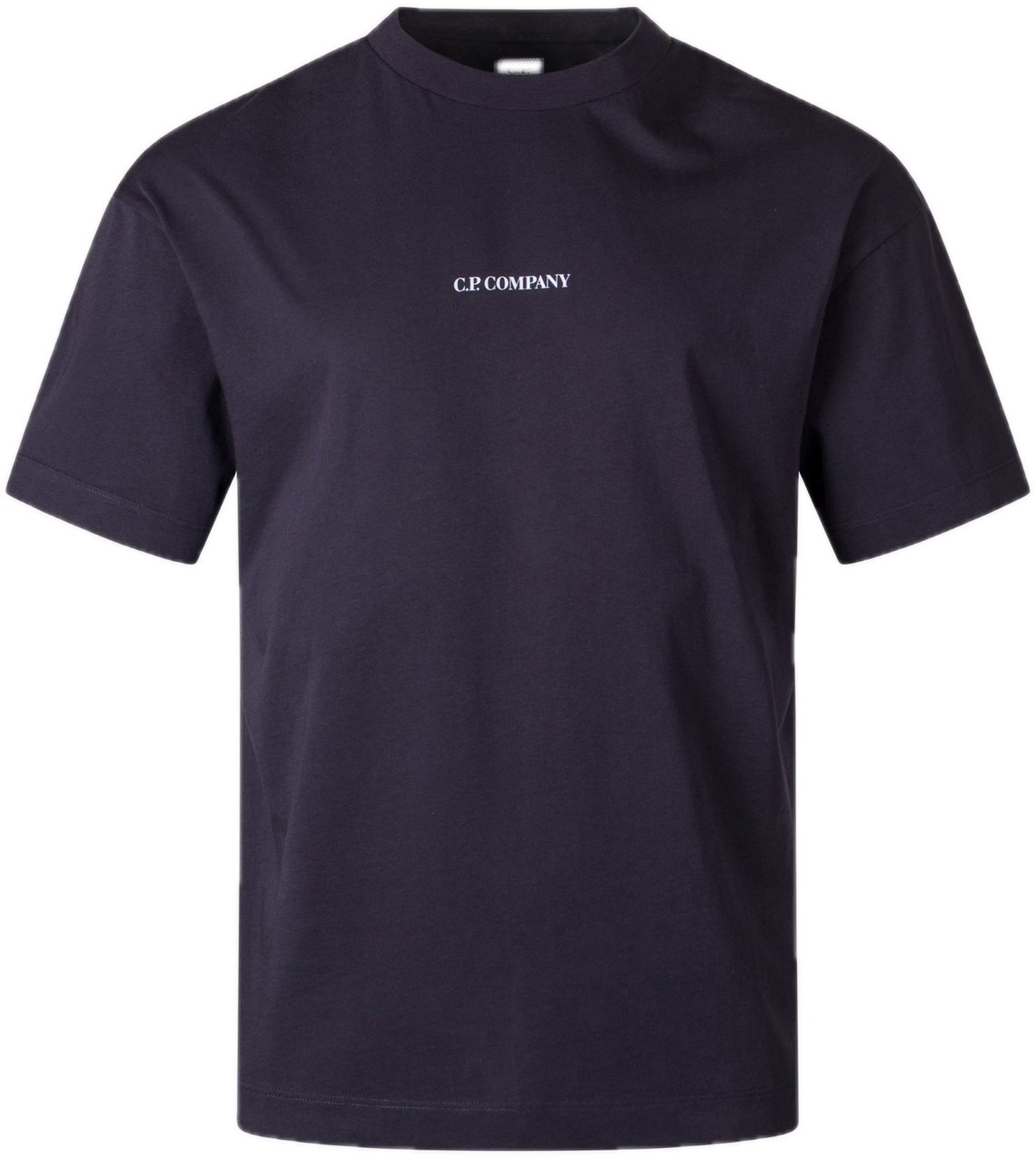 CP Company Jersey Short Sleeve Logo T-Shirt Blauw