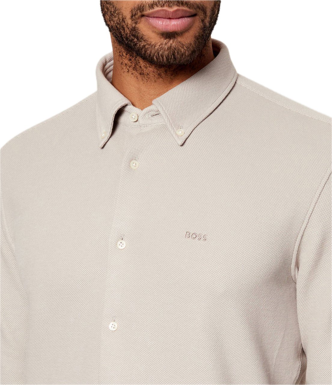 Boss Overhemd Open Grey Grijs