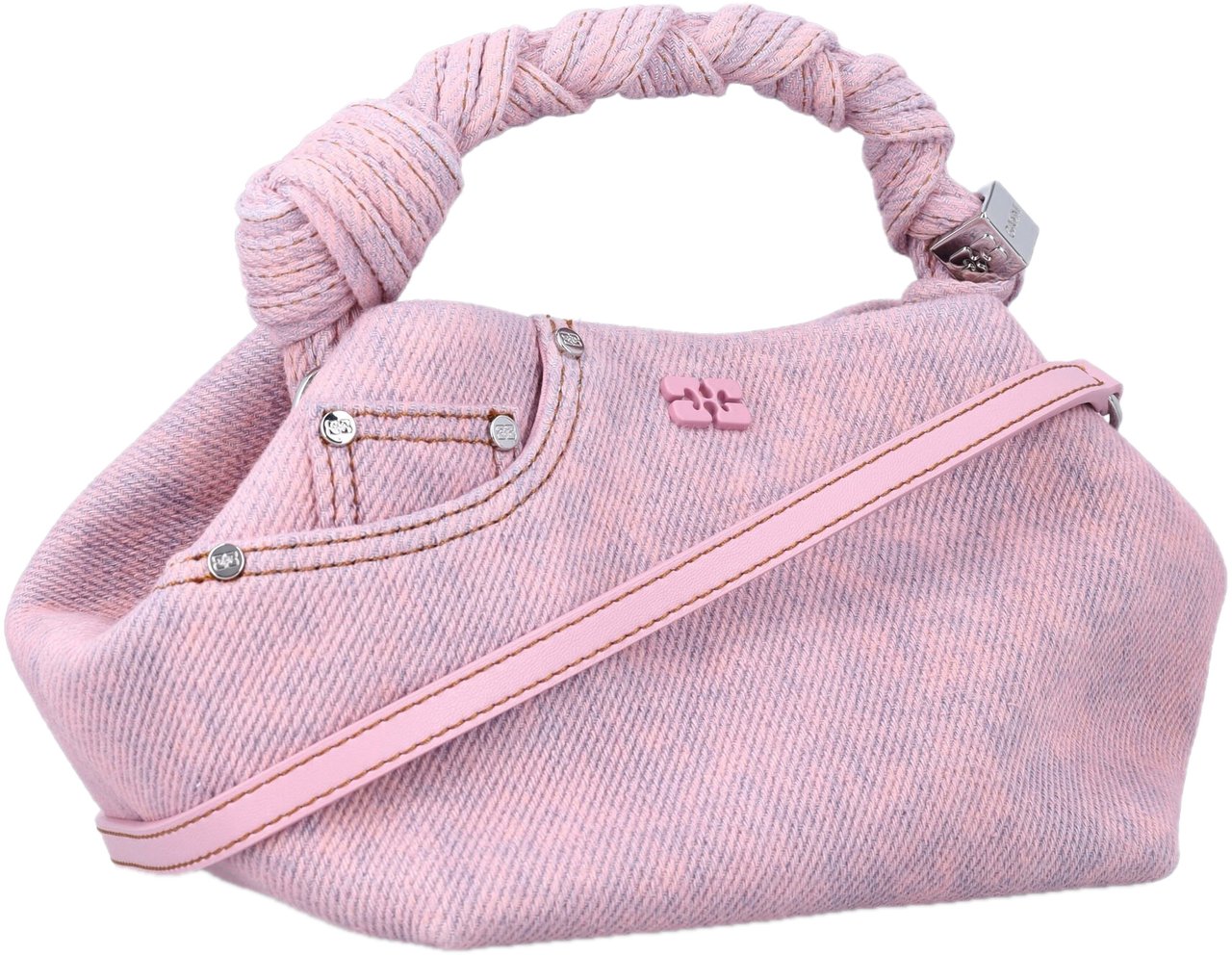 Ganni bag pink jeans Roze
