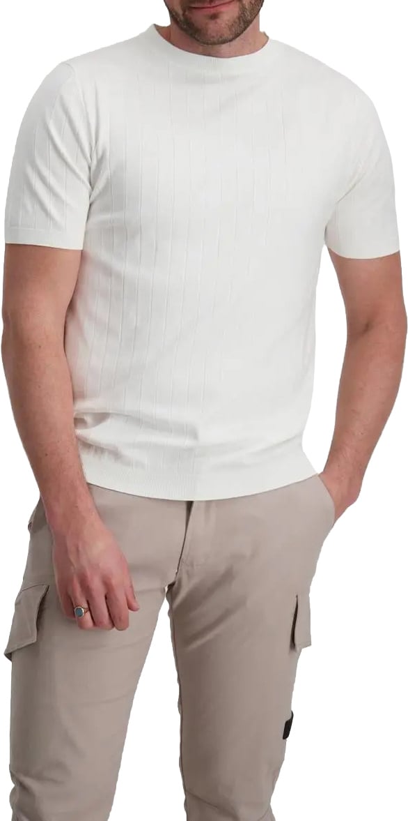 Pure Path Drop-needle Knit T-shirt Off White Wit