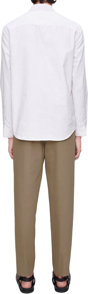 A.P.C. Hemd streep wit Khaki Wit