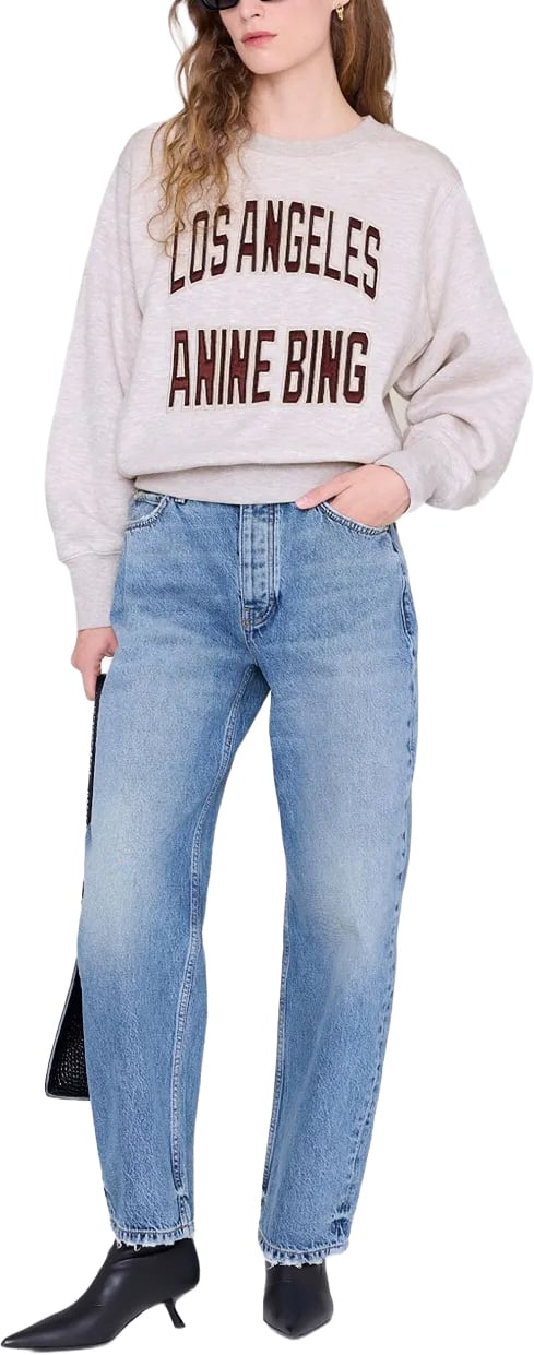 Anine Bing sweater beige logo bordeaux Beige