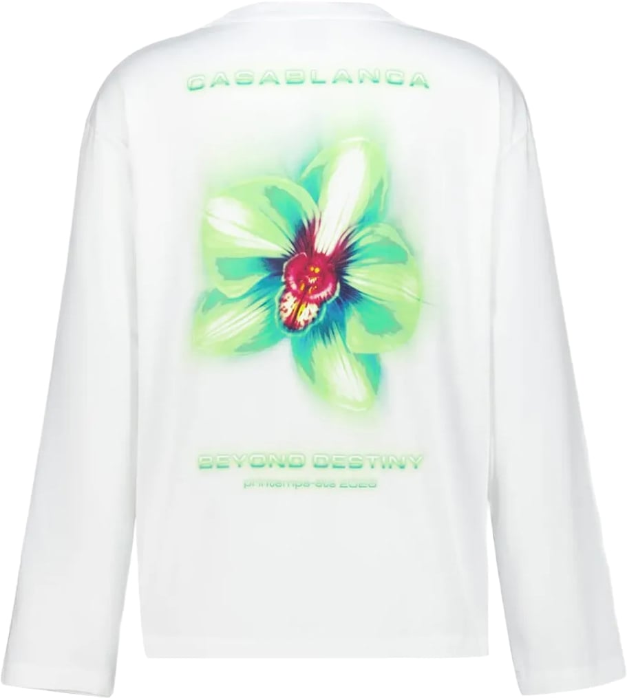 Casablanca t-shirt wit long sleeve Wit