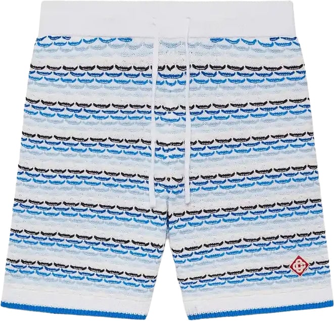 Casablanca short knit blue white Blauw
