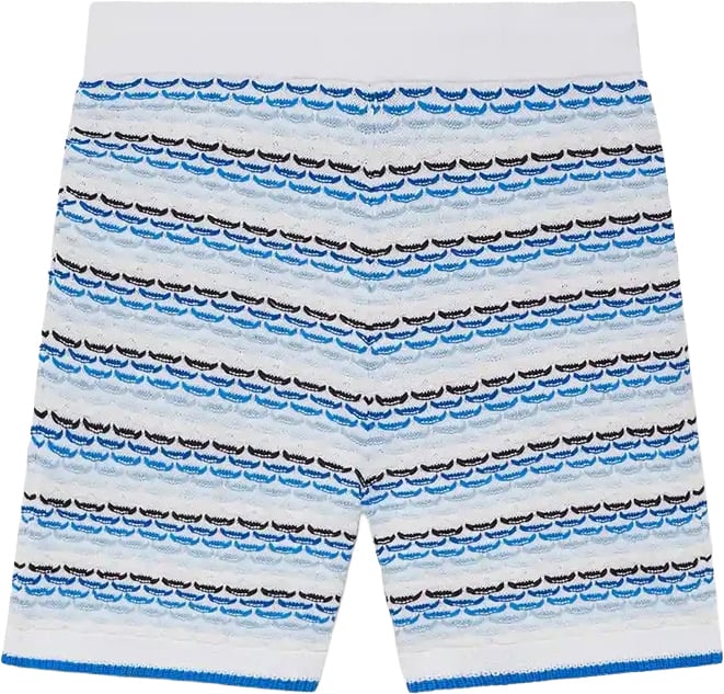 Casablanca short knit blue white Blauw