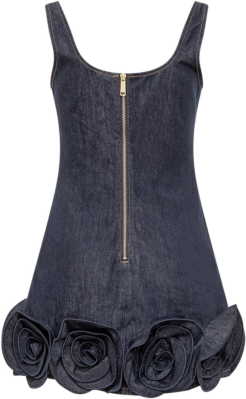 Self-Portrait Abito Mini con Fiori 3D Navy