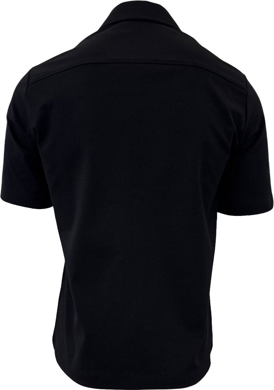 Genti Chuck overshirt korte mouw zwart Zwart