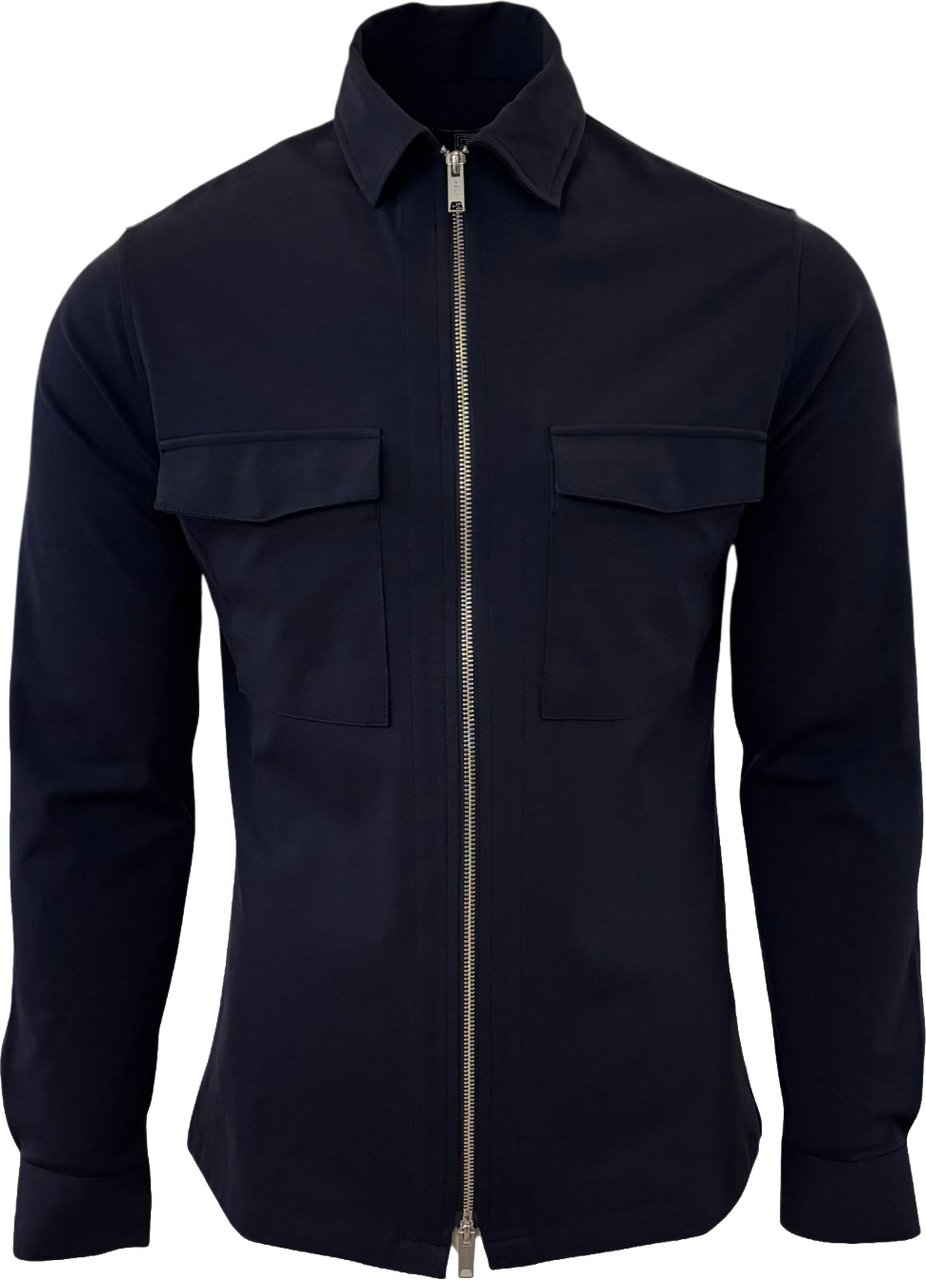 Genti Oaks shirt jacket navy Blauw