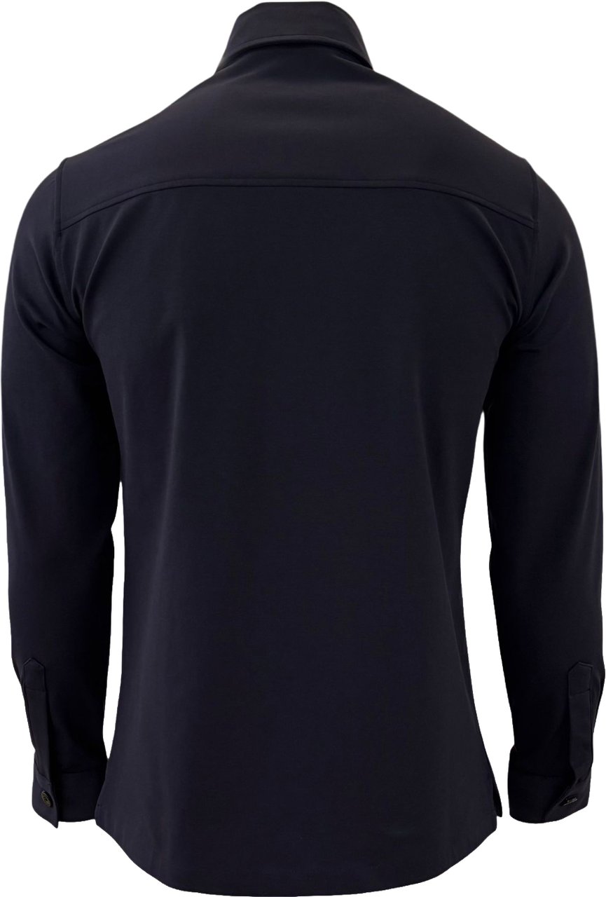 Genti Oaks shirt jacket navy Blauw
