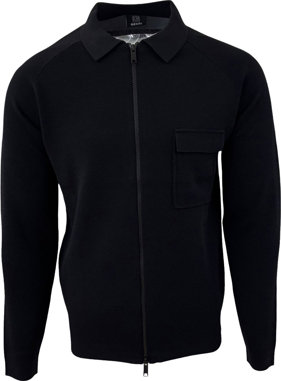 Genti Vest met borstzak zwart Zwart