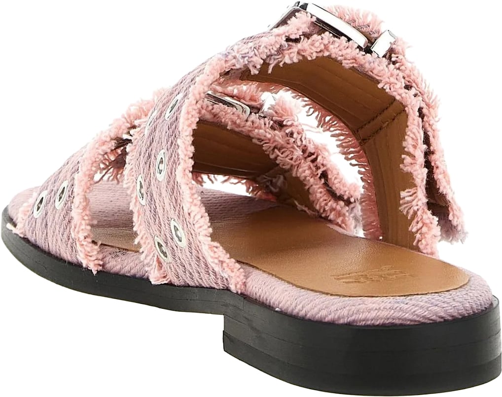 Ganni sandalen in roze jeans Roze