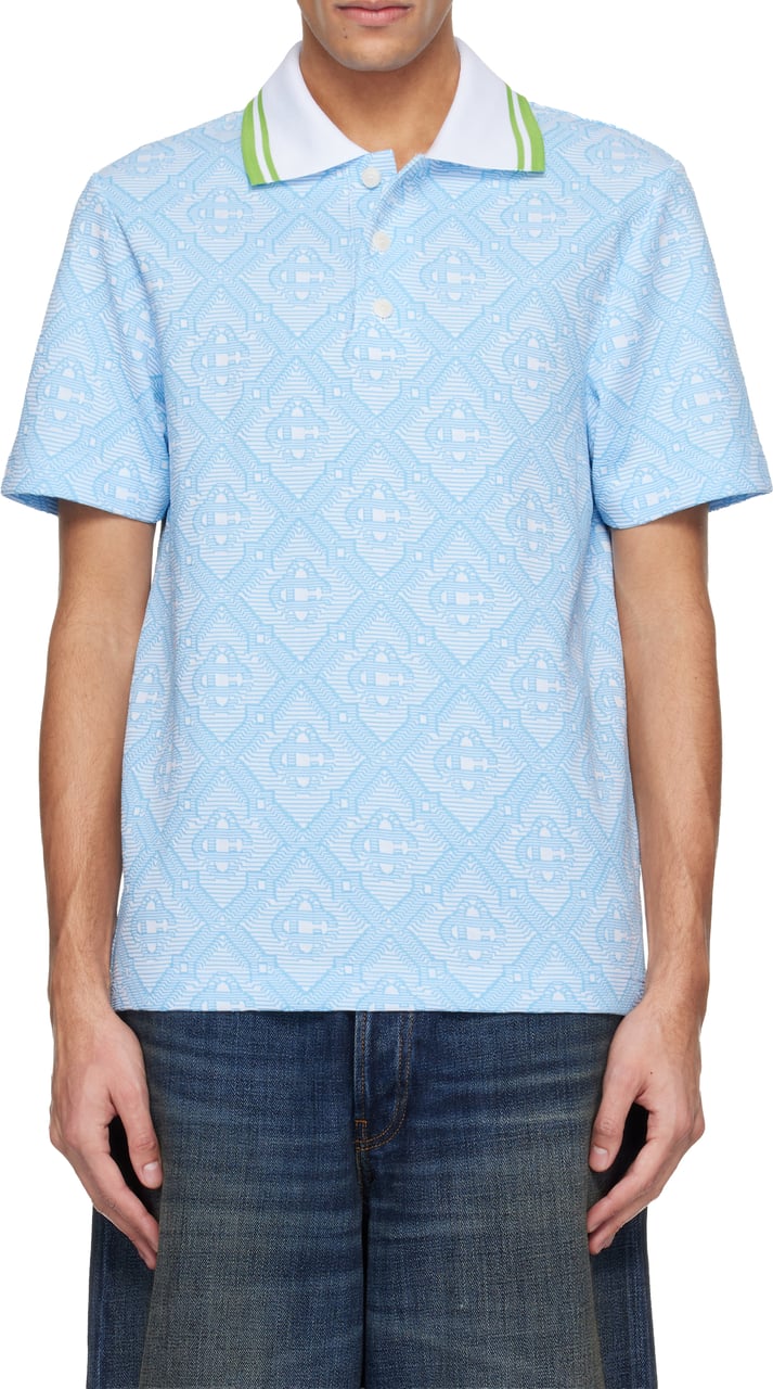 Casablanca polo blauw wit Blauw