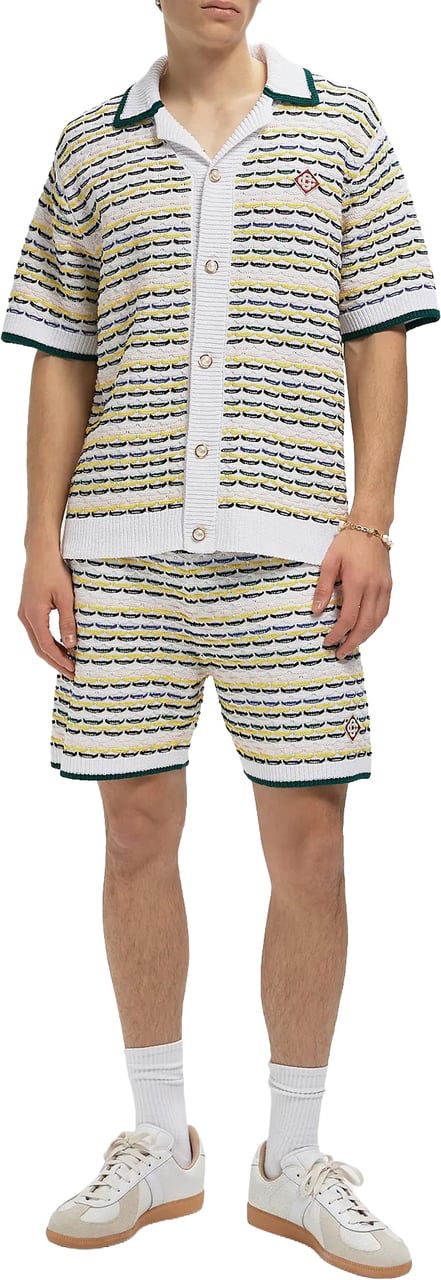 Casablanca polo knit white green yellow Divers