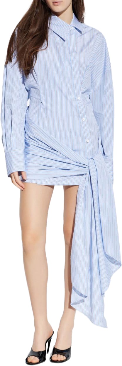 The Attico Dresses Light Blue White Blauw