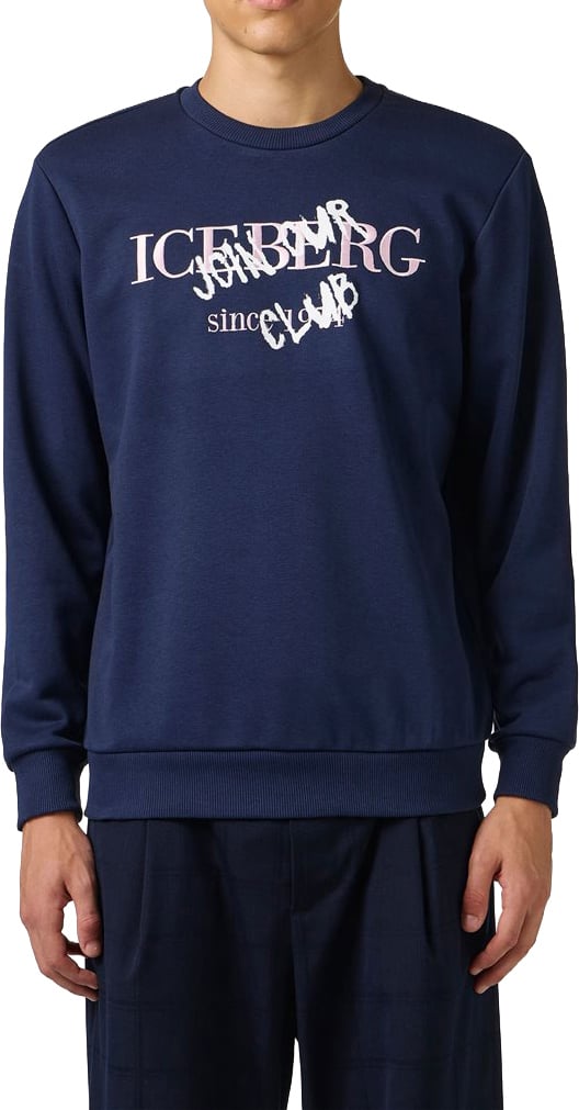 Iceberg Sweater Navy/Pink Blauw