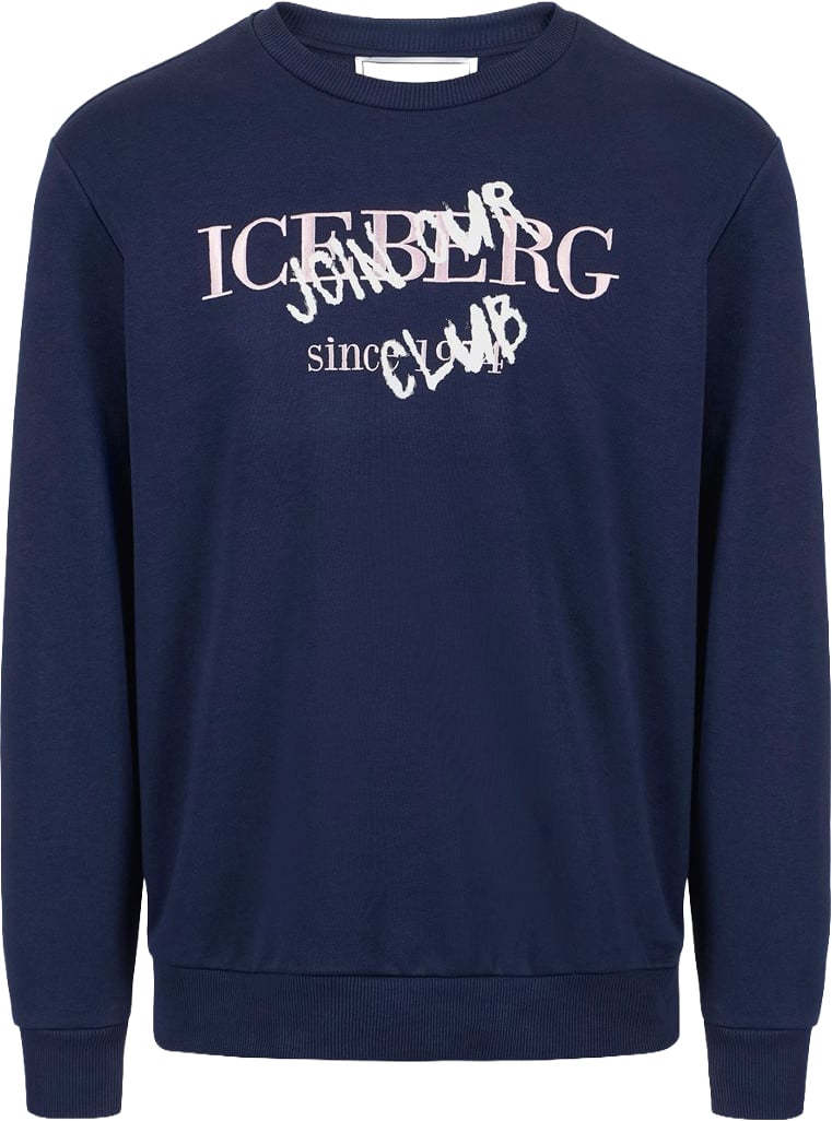Iceberg Sweater Navy/Pink Blauw