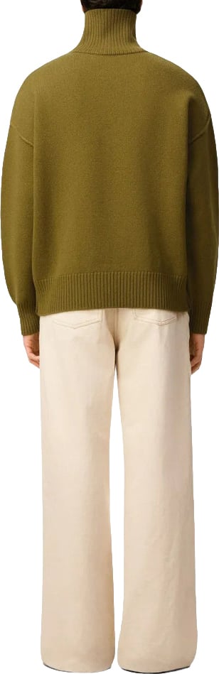 AMI Paris knitwear heart kahki black Groen