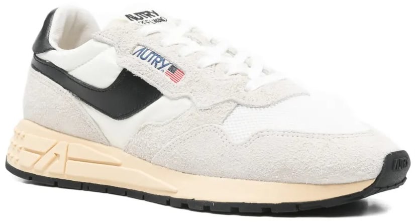 Autry baskets autry reelwind low nylon daim blanc noir homme Wit
